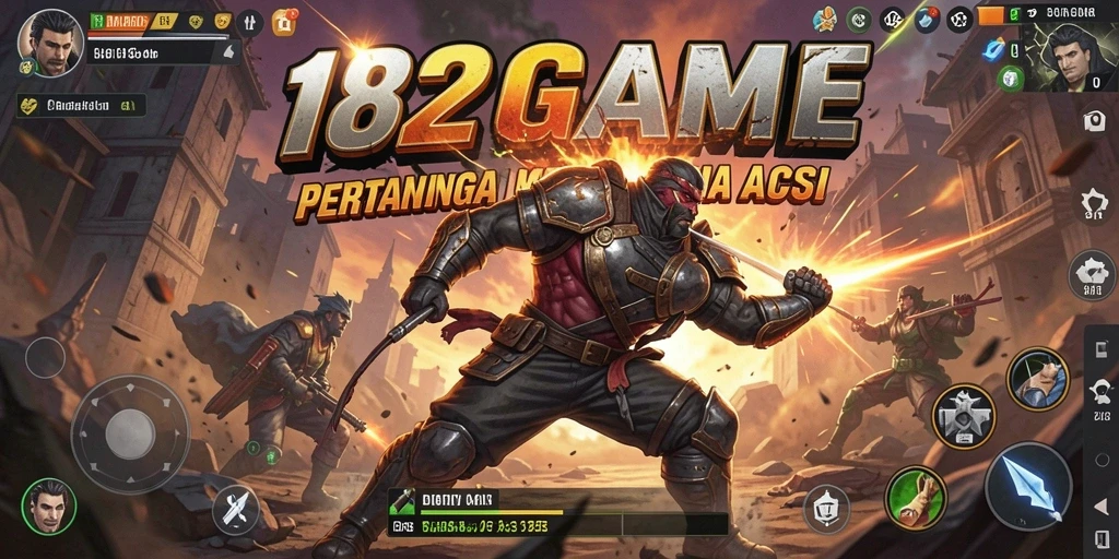 Tampilan aksi mendebarkan dari 182GAME saat pertarungan berlangsung.