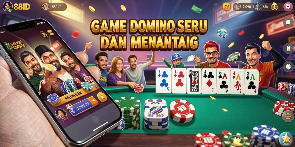 Screenshot gameplay Domino yang seru di 88ID.