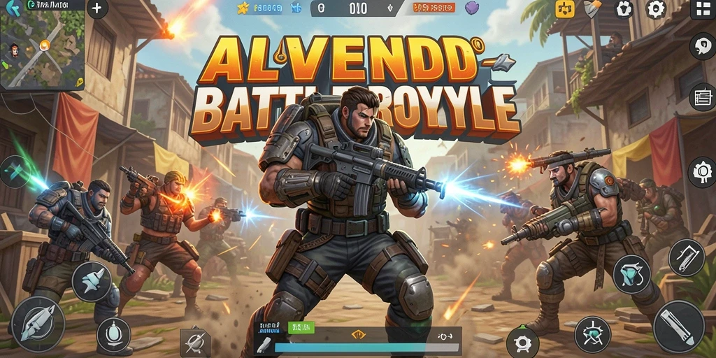 Tampilan seru gameplay Battle Royale di ALVENDO.