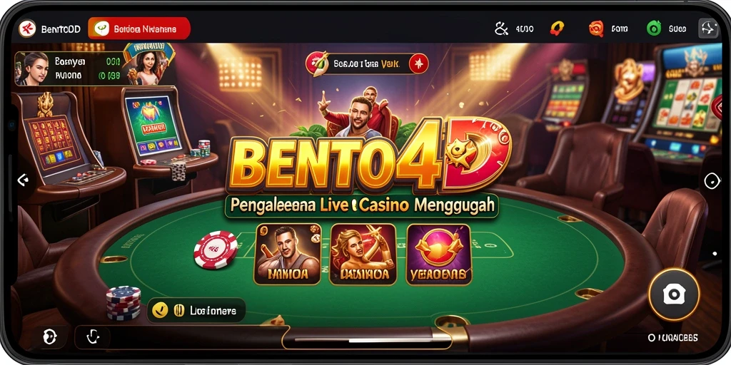 Tampilan screenshot BENTO4D dengan gameplay Live Casino yang mendebarkan.