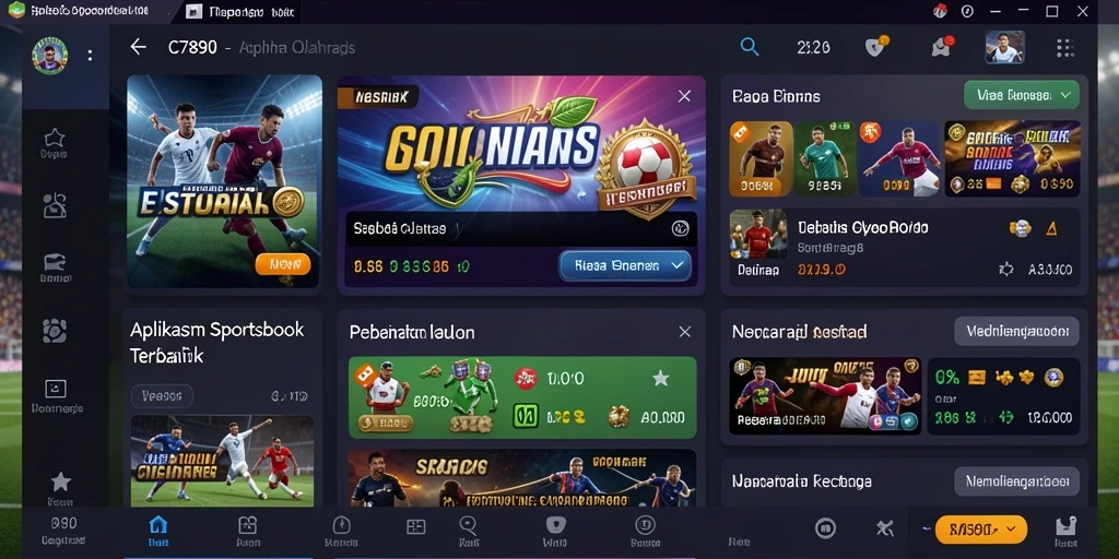 Screenshot C7890 menampilkan tampilan antarmuka aplikasi Sportsbook yang menarik.