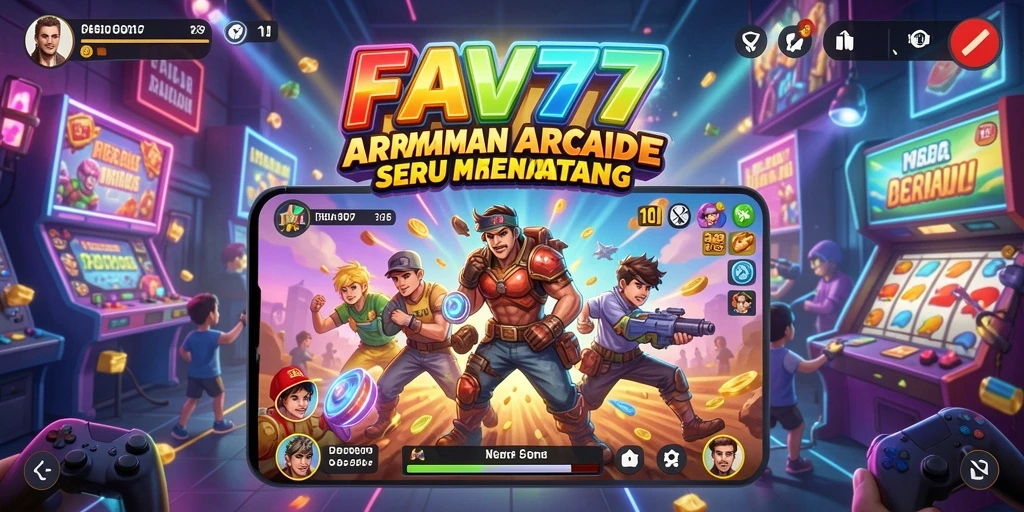 Screenshot FAV77 menampilkan tampilan penuh aksi gameplay Arcade yang seru.