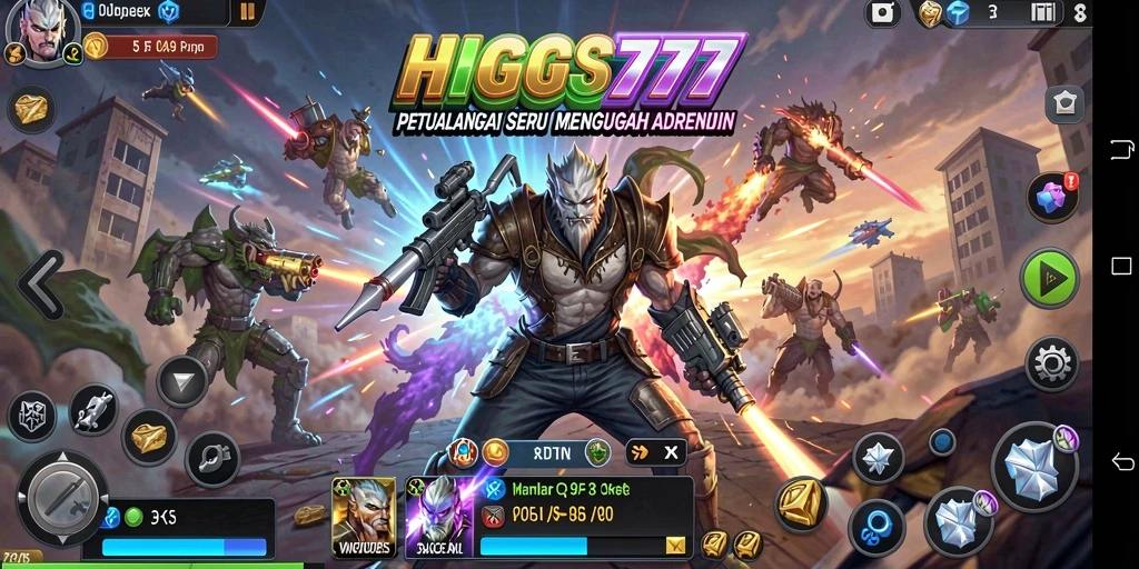 Gambaran gameplay HIGGS777 dengan pemandangan menakjubkan dan aksi seru.