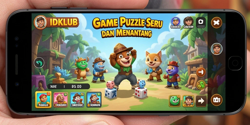Tampilan utama gameplay IDKLUB menampilkan berbagai puzzle menarik.