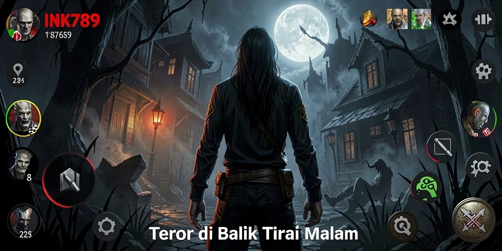 Screenshot utama INK789 menampilkan suasana mencekam dalam gameplay Horror.