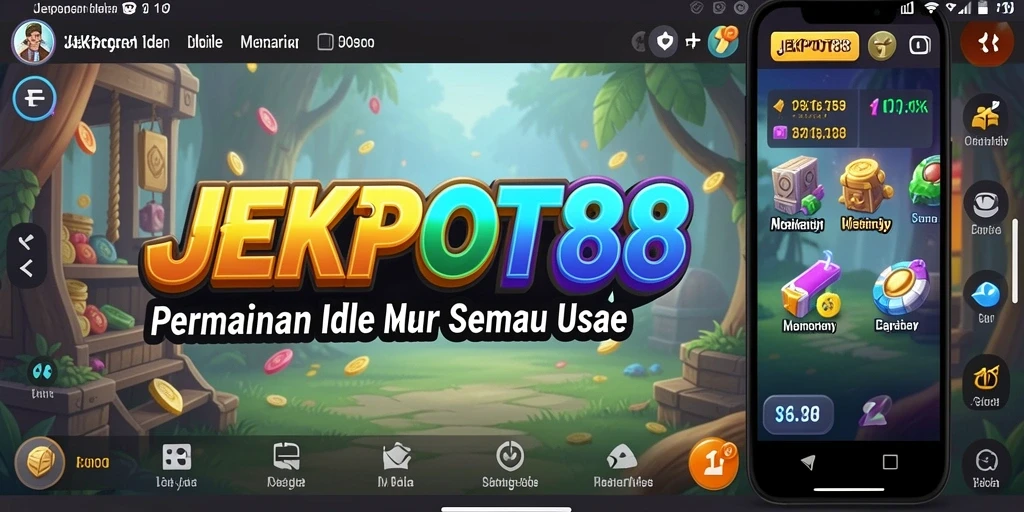 Screenshot menunjukkan gameplay santai JEKPOT88 yang penuh warna.