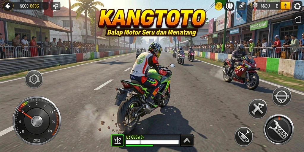 Gameplay menarik KANGTOTO dengan balapan motor yang intens.