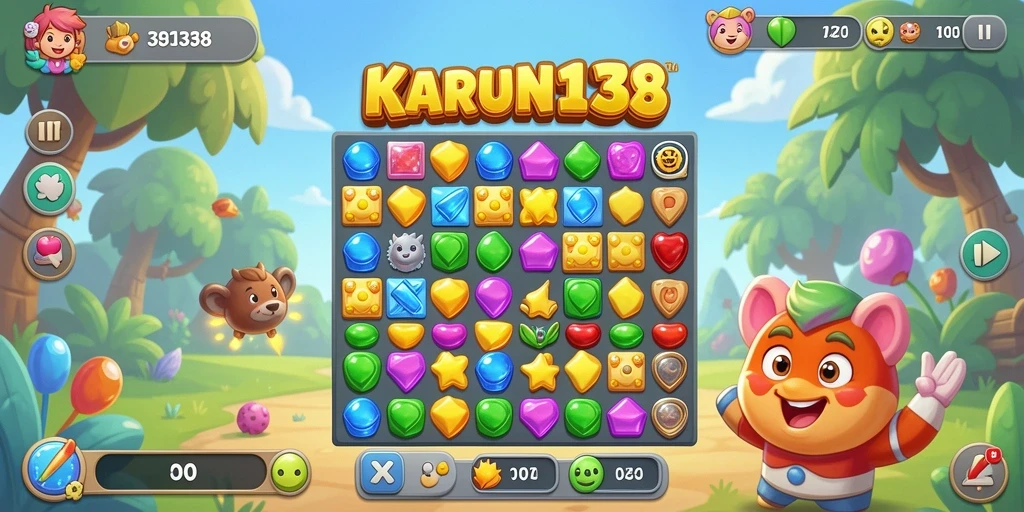 Tangkapan layar menunjukkan aksi seru dalam permainan Match-3.