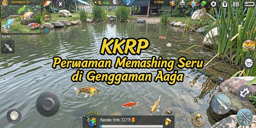 Screenshot gameplay KKRP menunjukkan moment memancing yang menegangkan di laut.