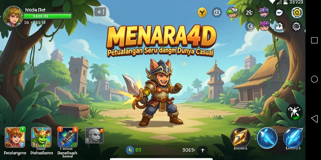 Tampilan menarik dari gameplay MENARA4D yang seru dan penuh warna.
