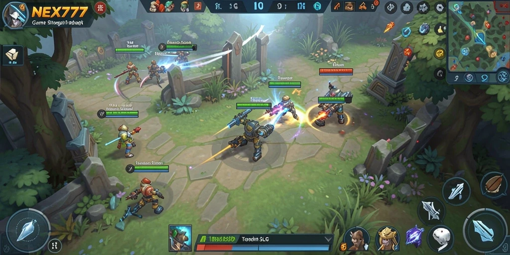 Screenshot gameplay <strong>NEX777</strong> menunjukkan strategi dan pertempuran yang seru.