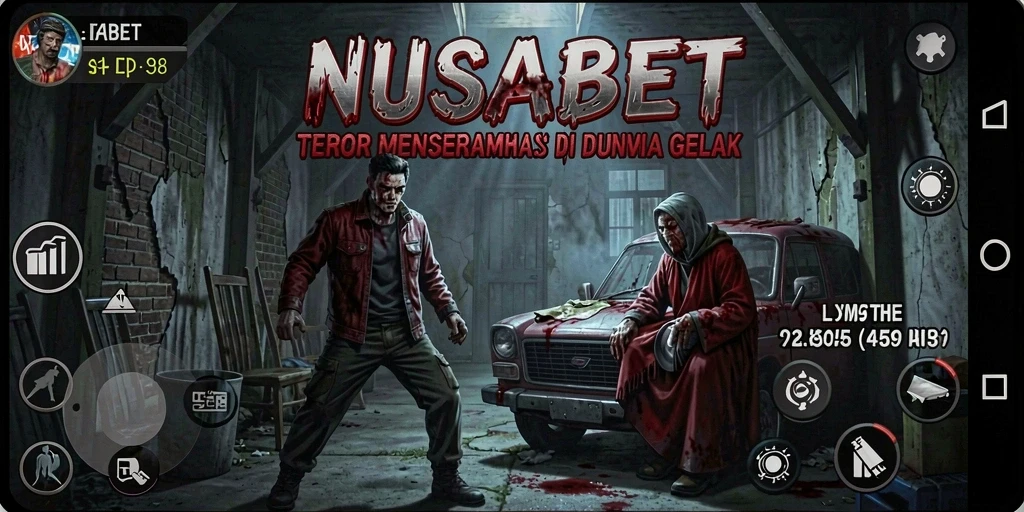 Tampilan gameplay NUSABET dengan suasana horor yang mencekam.