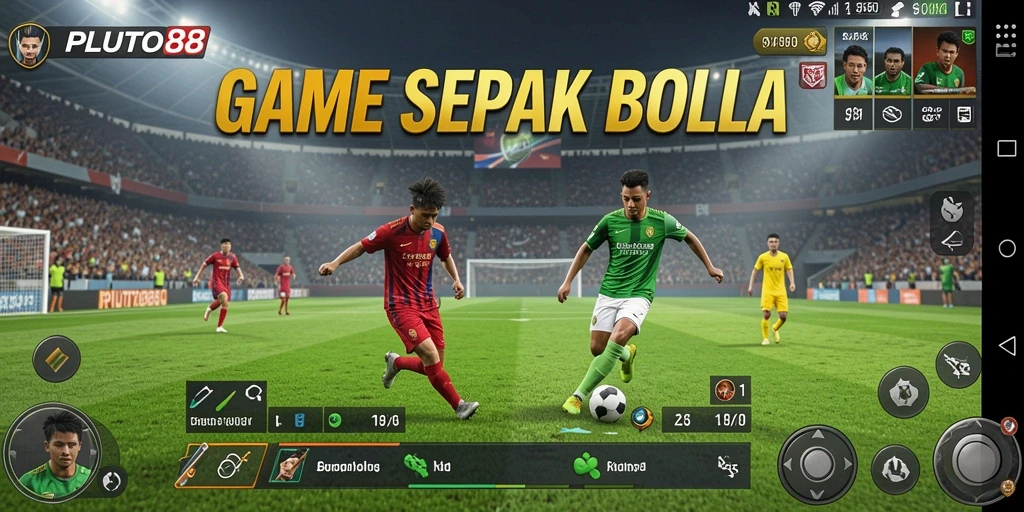 Tampilan gameplay seru dari game sepak bola PLUTO88.