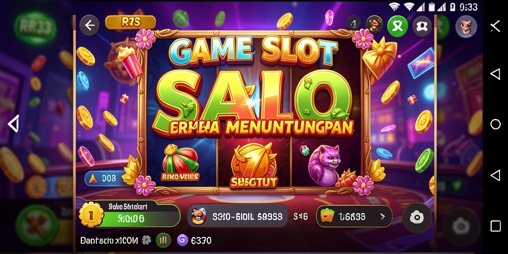 Screenshot gameplay Slot RR33 menampilkan putaran seru dan hadiah besar.