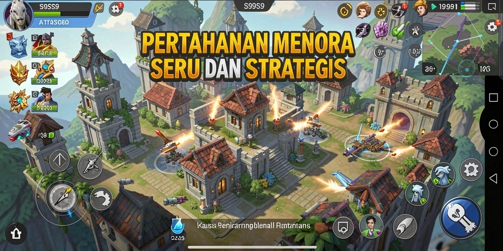 Tampilan gameplay S9S9 yang menarik dalam strategi Tower Defense.