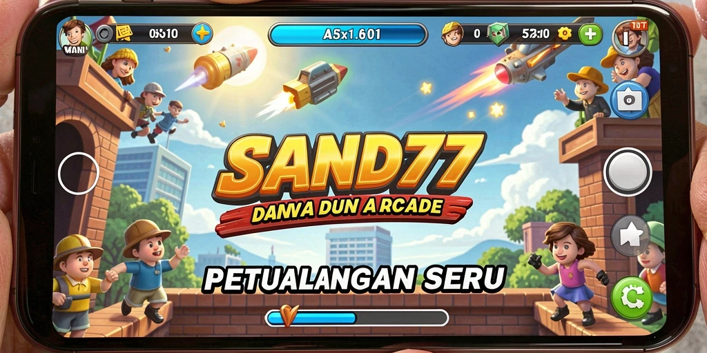 Tampilan gameplay SAND77 yang dinamis dan menantang.