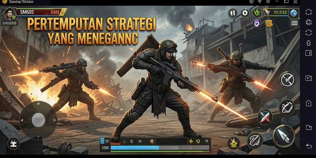 Tangkapan layar gameplay strategi SM605 yang menakjubkan.