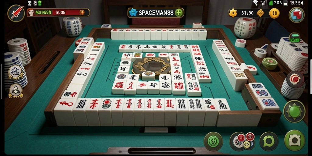Tampilan gameplay menarik dalam SPACEMAN88 yang penuh tantangan Mahjong.