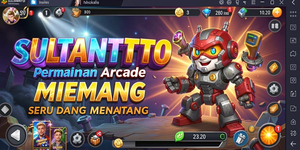 Tampilan gameplay seru SULTANTOTO dalam mode Arcade yang menarik.