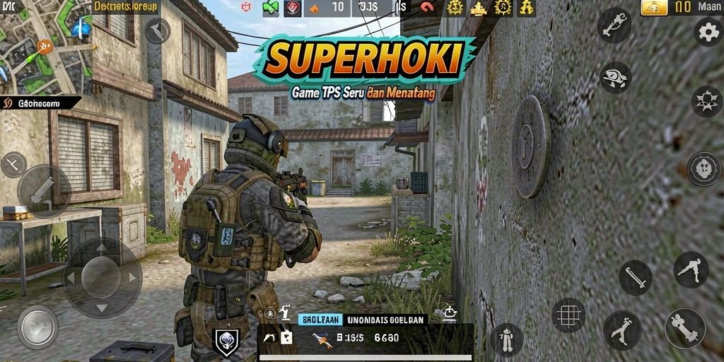 Screenshot SUPERHOKI menampilkan aksi mendebarkan dalam permainan TPS.