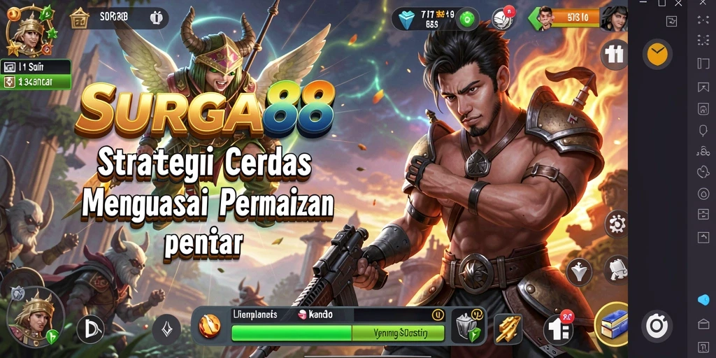 Tampilan gameplay menarik dalam SURGA88 menampilkan aksi pertempuran strategis.