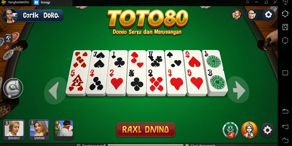 Tampilan menarik dari gameplay Domino di TOTO80.